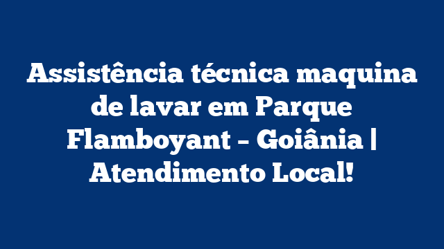Assistência técnica maquina de lavar em Parque Flamboyant – Goiânia | Atendimento Local!