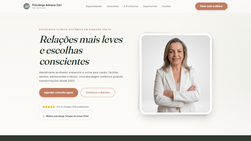 Landing Page Adriane Zeri - Psicóloga