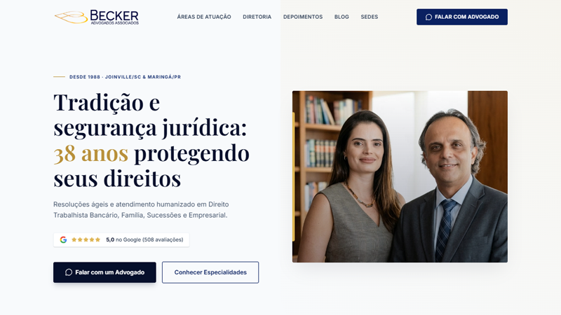 Landing Page Becker Advogados - Advocacia