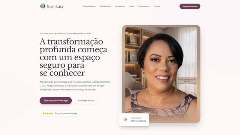 Landing Page Giani Lara - Psicóloga