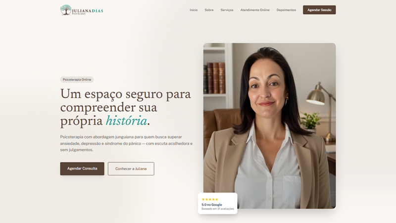 Landing Page Juliana Dias - Psicóloga