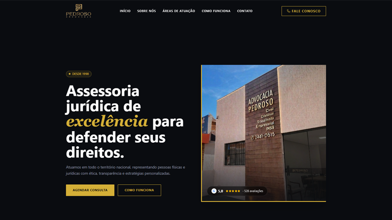 Landing Page Pedroso & Pedroso - Advocacia