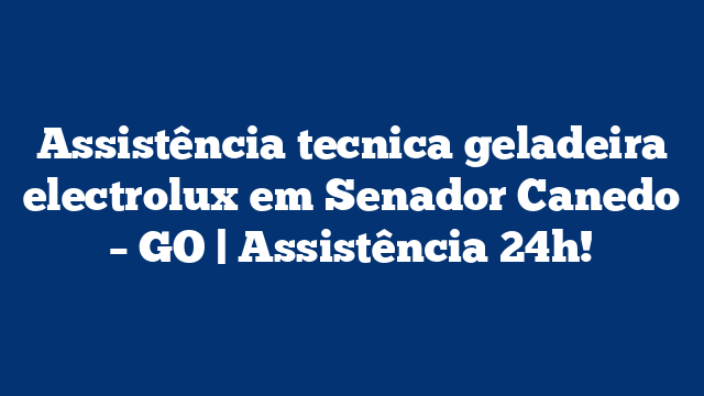 Assistência tecnica geladeira electrolux em Senador Canedo – GO | Assistência 24h!
