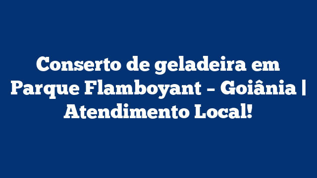 Conserto de geladeira em Parque Flamboyant – Goiânia | Atendimento Local!