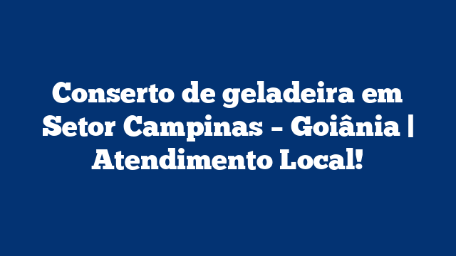Conserto de geladeira em Setor Campinas – Goiânia | Atendimento Local!