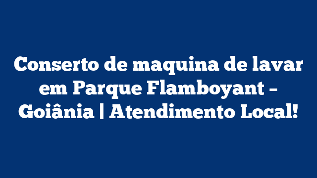 Conserto de maquina de lavar em Parque Flamboyant – Goiânia | Atendimento Local!